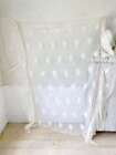 French white Vintage net lace bed cover coverlet curtain sheer draped lace embr