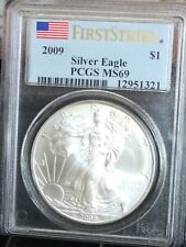 2009 AMERICAN SILVER EAGLE PCGS MS69 FIRST STRIKE