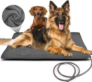 PETNF Outdoor Heated Pet Bed 35.4'' x 23.6'' Waterproof Dog Heating Pad  Cat Mat
