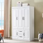 Modern Armoires Closet Wardrobe Wood, Bedroom Storage Cabinet White