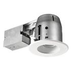 Commercial Electric 4 in. White LED Swivel Baffle Round Trim New Construction