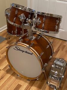 Slingerland 5 Pc Mahogany Finish - Drum set  with Chrome snare.  WILL SHIP!