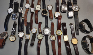 23.  LOT OF 25 MENS QUARTZ WATCHES  UNTESTED  AS IS  NO RESERVE! WITH STRAPS