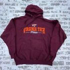 Vintage Virginia Tech Hokies Hoodie Men XXL 2XL Maroon Sweatshirt Sweater Y2K TT