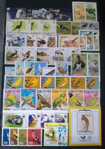 Worldwide Birds Stamp Collection MNH - Each Lot: 15 Full Sets from 15 Countries