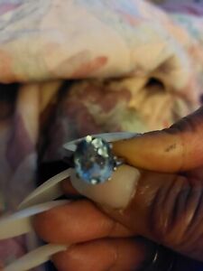Aquamarine Swarovski Crystal Anniversary Ring