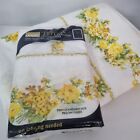 Lot VTG Montgomery Ward Yellow Roses Twin Full NWOT Flat Sheet 2 NIP Pillowcases