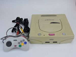 Sega Saturn Console HST 3220 White Japan  controller  tested #2