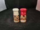 Vintage Boy And Girl Chefs Wooden Salt And Pepper Shakers