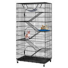 51''/76'' Cat Cage Enclosure Playpen Large Pet Kennel with Caster Indoor Outdoor