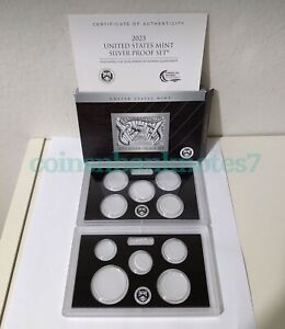 2023-S SILVER Proof Set Empty Package / Box, Lens & Certificate. NO Coins.