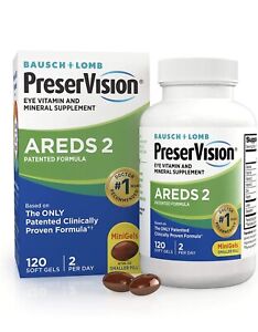 PreserVision Areds 2 Eye Vitamin and Mineral - 120 Softgels Free Shipping !