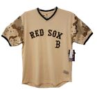 Boston Red Sox MLB Men's Brown Pullover Short Sleeve V-Neck Jerseys T-Shirts: L