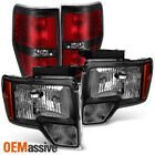 Fit 2009-2014 Ford F150 Pickup Truck Black Headlights + SVT Style Tail Lights (For: 2010 Ford F-150)