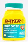 Bayer Low Dose Aspirin 81mg Pain Reliever Enteric Coated Tablets 300ct EXP10/24+