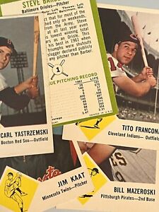 1963 Fleer Baseball Singles - 1-66 - Pick Your Card - Complete Your Set -