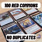 100 RED Magic the Gathering Cards Commons Bulk Lot NO DUPLICATES Commander