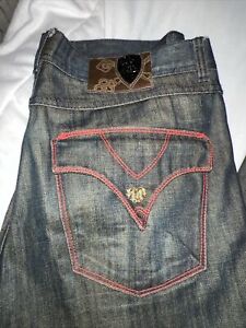Vintage Y2k Pelle Pelle Jeans Men’s 36x30 2000s Red Stitch Excellent Condition