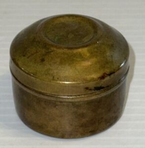 New ListingVintage Miniature MCM Brass Round Trinket Box w Lid 1.5” Rd 1.5” T
