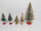 Vintage Lot of 5 MINIATURE BOTTLE BRUSH CHRISTMAS TREES 8.5