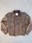 Vintage Phase 2 Light Brown Leather Bomber Jacket Made in USA