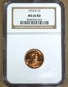 1972-D LINCOLN MEMORIAL CENT NGC MS66RD 702010
