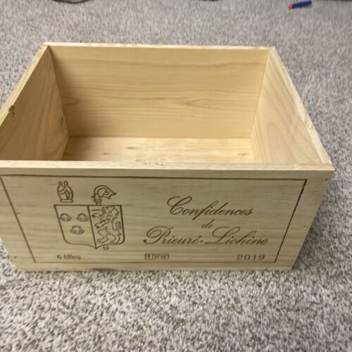 Wine Box Case Wooden Confidence Prieure Lichine 13Lx10.5Wx6.75 FREE SHIPPING