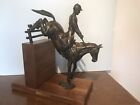 vintage bronze horse statue sculpture Show Horse Jumping Over Water Jump