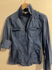EUC CAbi Style #393 Cargo Utility Blue Fly Away Spring Jacket Small S Zip Up