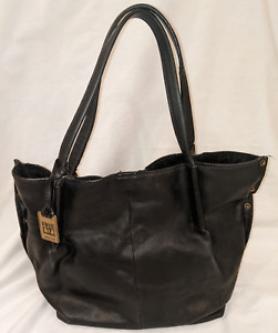 FRYE Shoulder Bag Tote Black Leather Purse