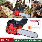 25.4CC Gas Top Handle Chainsaw with 10'' Bar Chain Cut Tree Wood 2-Stroke Engine