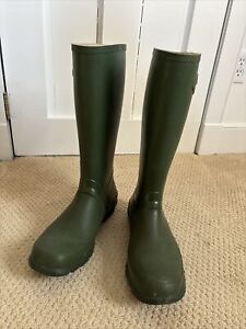 LL Bean tall Wellies green sz 11 rain boots muck mud gardening camp farm