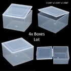 4PCS Square Plastic Storage Container Box DIY Coins Screws Jewelry Charms Travel
