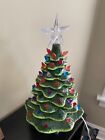 Ceramic Light Up CHRISTMAS TREE Vintage 15” Perfect Condition All Bulbs Intact