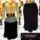 Vintage Betsey Johnson New York Y2K 90s Black Mesh Lace Beaded Dress Skirt Small