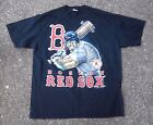 Boston Red Sox Slugger Baseball Shirt Men's XL Liquid Blue Vintage Black