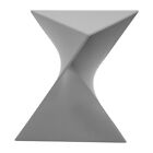 LeisureMod Randolph Modern Plastic Triangle End Table in Gray