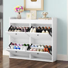 TAUS Shoe Cabinet Storage with 4 Flip Drawers Shoe Rack Organizer for Entryway