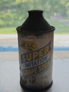 Super Imitation Grape Soda Cone Top Can C&C King Size 12 Oz Vintage beer pop tin