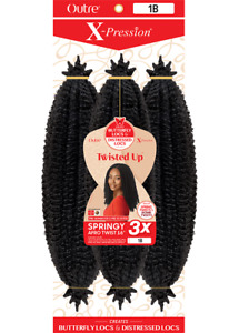 MULTI PACK! 3 PACKS OF OUTRE X-PRESSION TWISTED-UP SPRINGY AFRO TWIST 16