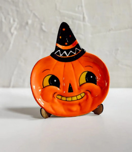 NEW! Johanna Parker Halloween Pumpkin Pete Character Face Plate Treat Dish