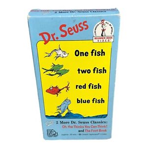 VTG Dr. Seuss One Fish Two Fish Red Fish Blue Fish (VHS, 1989) w/ Jacket Tested