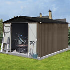 10x8 FT Outdoor Storage Shed Large House Tool Sheds House Heavy Duty w/Floor Kit