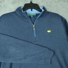 Masters Collection 1/4 Zip Pullover Mens Small Navy Blue  100% Pima Cotton Golf