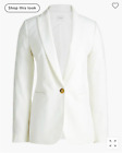 J.Crew Womens $178 Linen Holland Blazer White Size 10 Al222