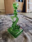 MMA Green Glass Fish Vintage Candlestick By Imperial, Metropolitan Museum Of Art