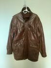 Phase 2 Men's Brown Long Sleeve Genuine 100% Leather Jacket Size M