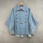 Vintage Scully Denim Shirt Mens Extra Large Pullover Quarter Western Cowboy USA