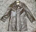 Lakeland Vintage Brown Leather Long Jacket Mens Size 38