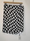 Bloomies x Solid & Striped Pareo Cover Up Women's Black/White Wavy Check. One Sz